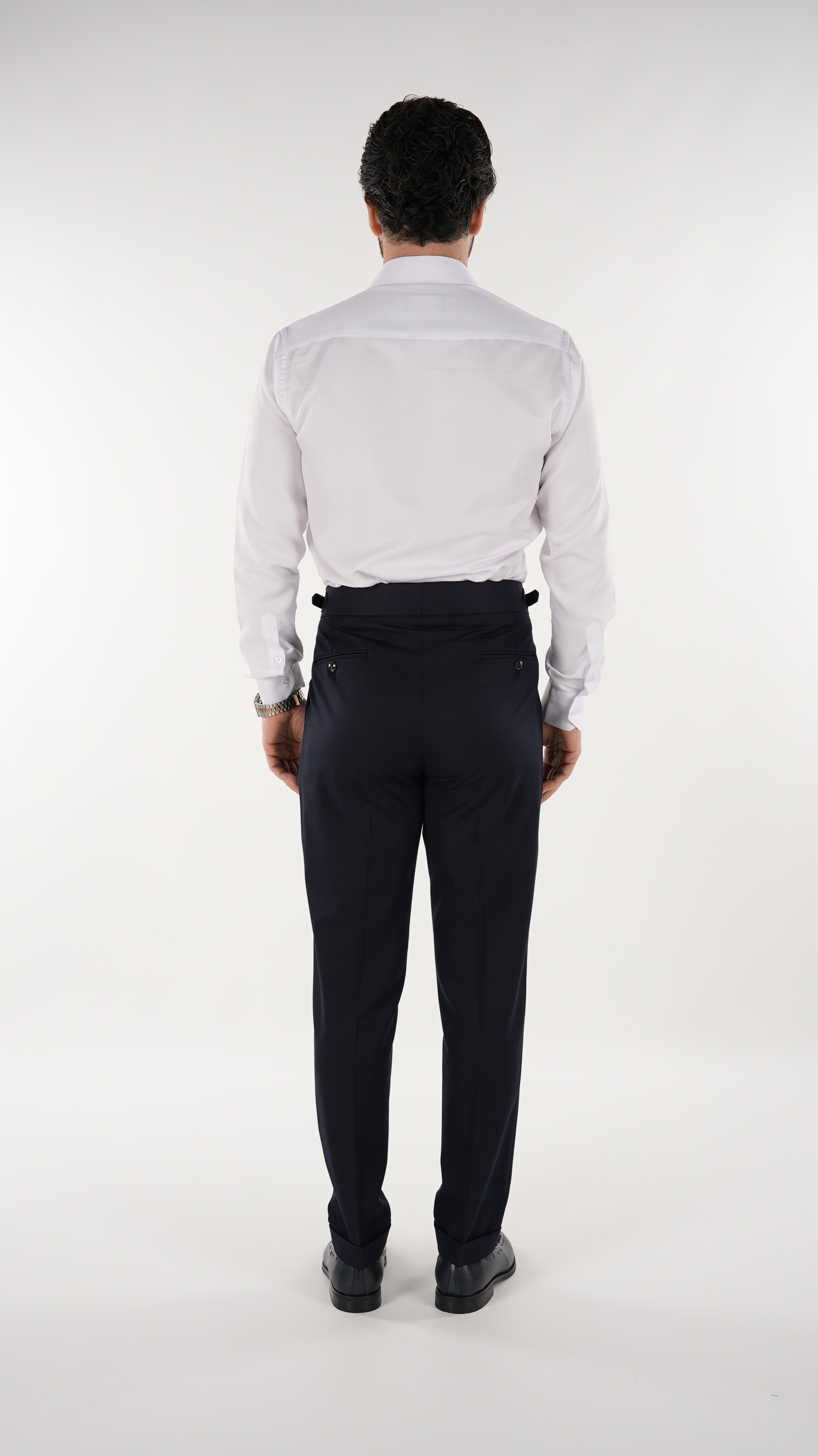 Erkek Slim Fit İtalyan Stil Piliseli TokaLı Likralı Pantolon-Lacivert