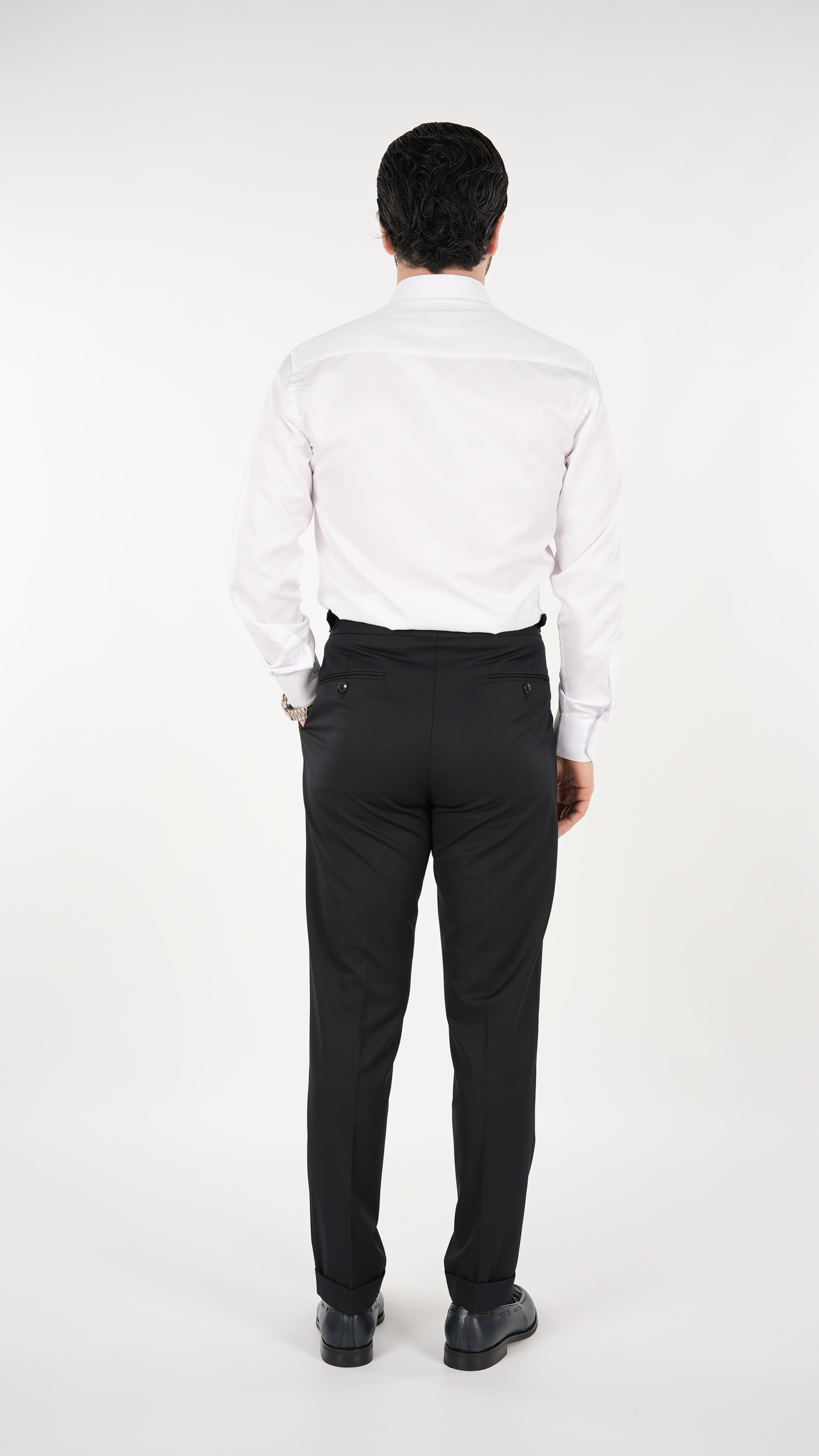 Erkek Slim Fit İtalyan Stil Piliseli TokaLı Likralı Pantolon-Koyu Lacivert