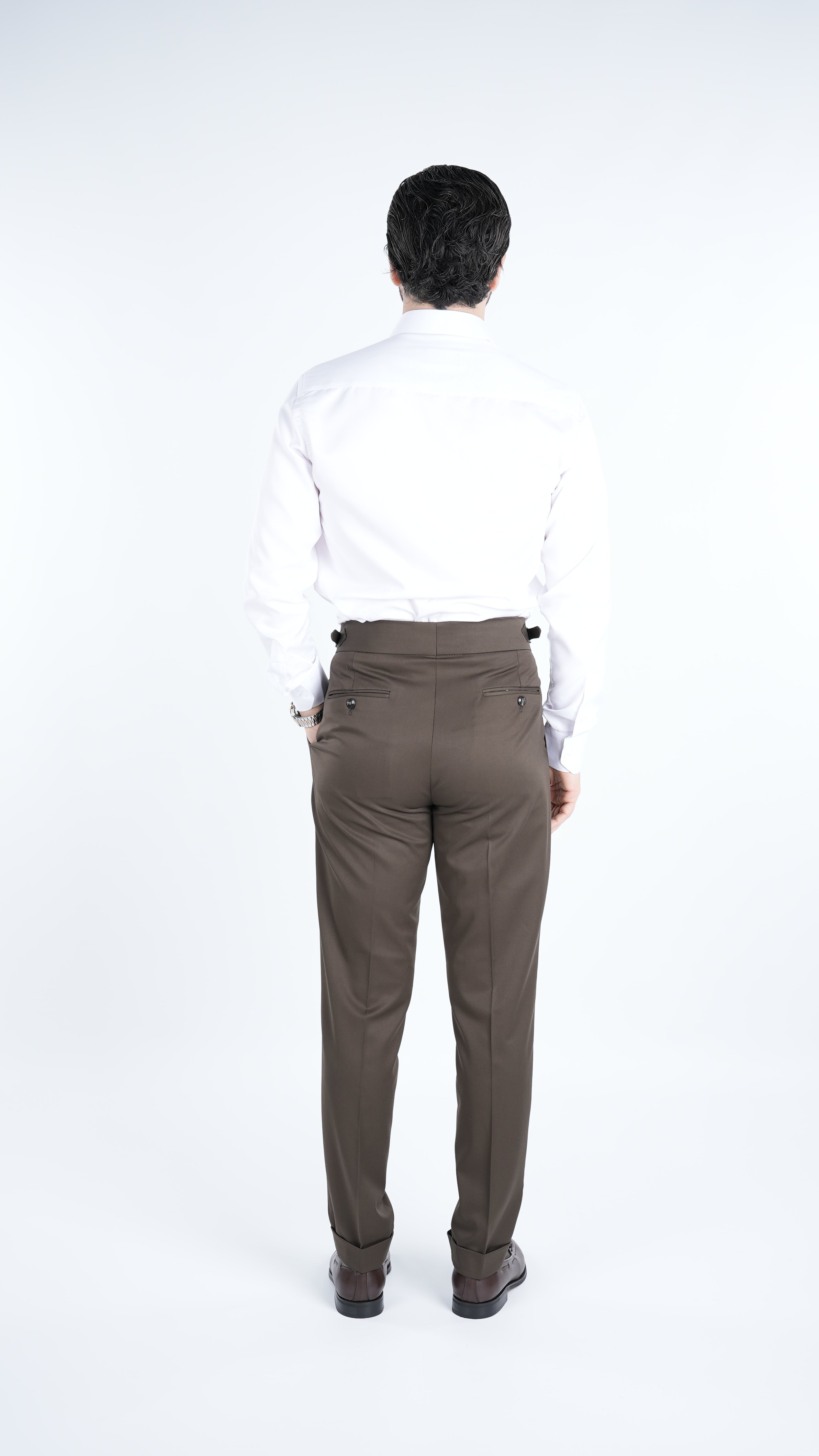 Erkek Slim Fit İtalyan Stil Piliseli TokaLı Likralı Pantolon - Haki