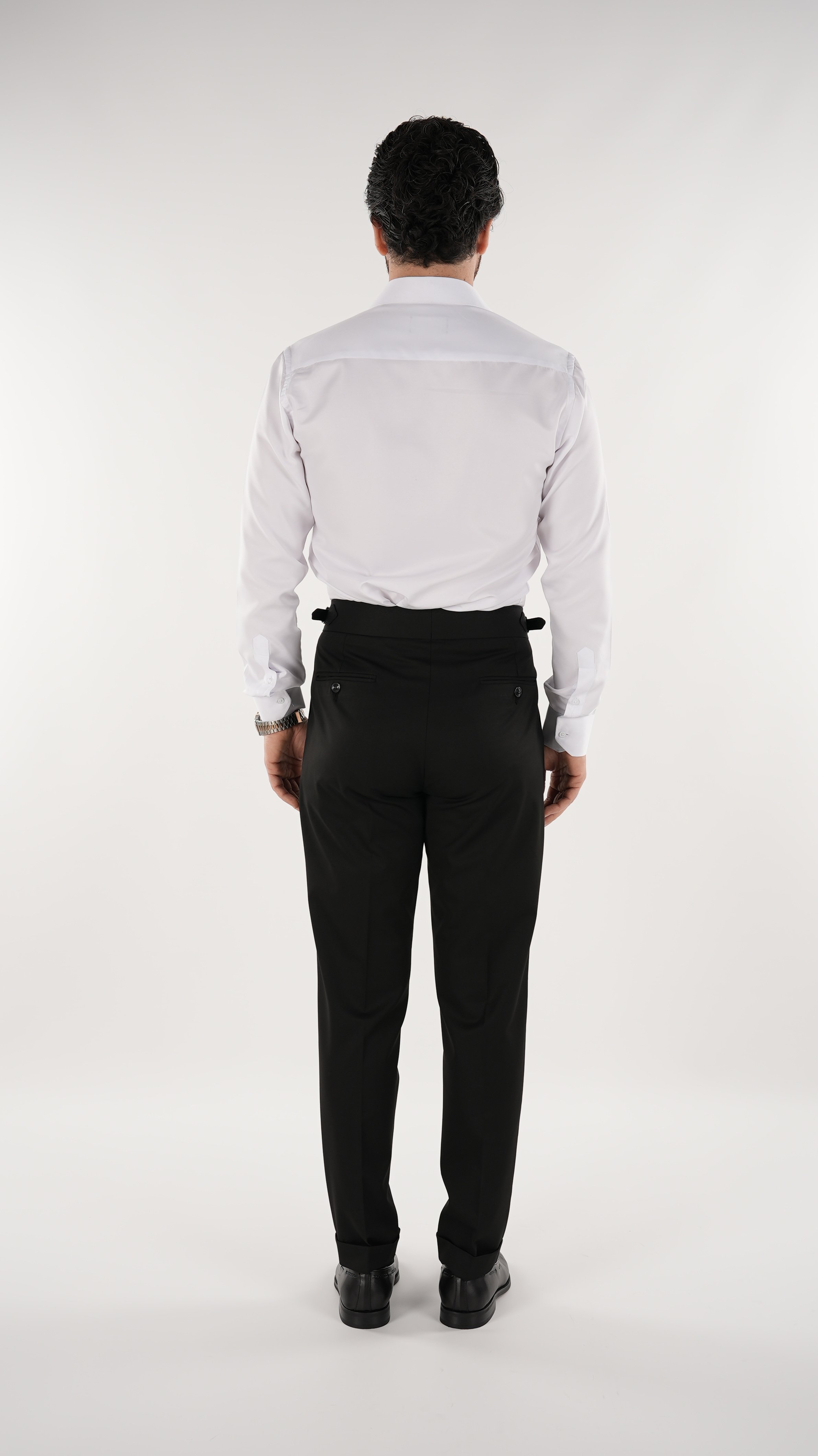 Erkek Slim Fit İtalyan Stil Piliseli TokaLı Likralı Pantolon-Siyah