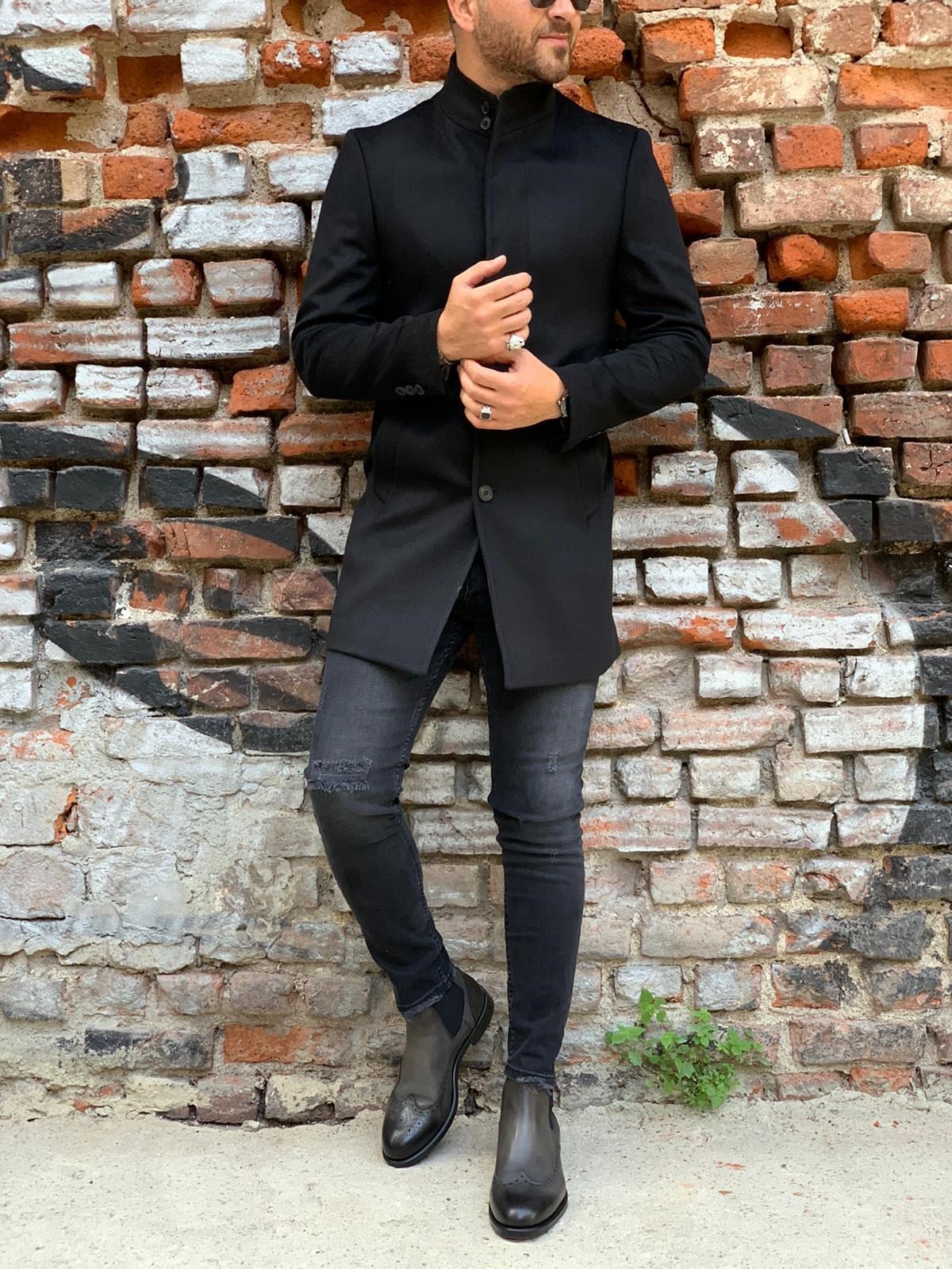 Hakim Yaka Kaşe - Siyah