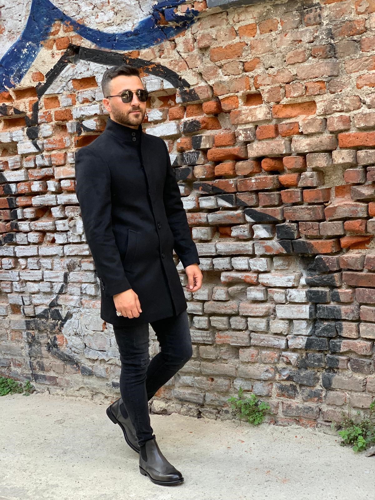 Hakim Yaka Kaşe - Siyah