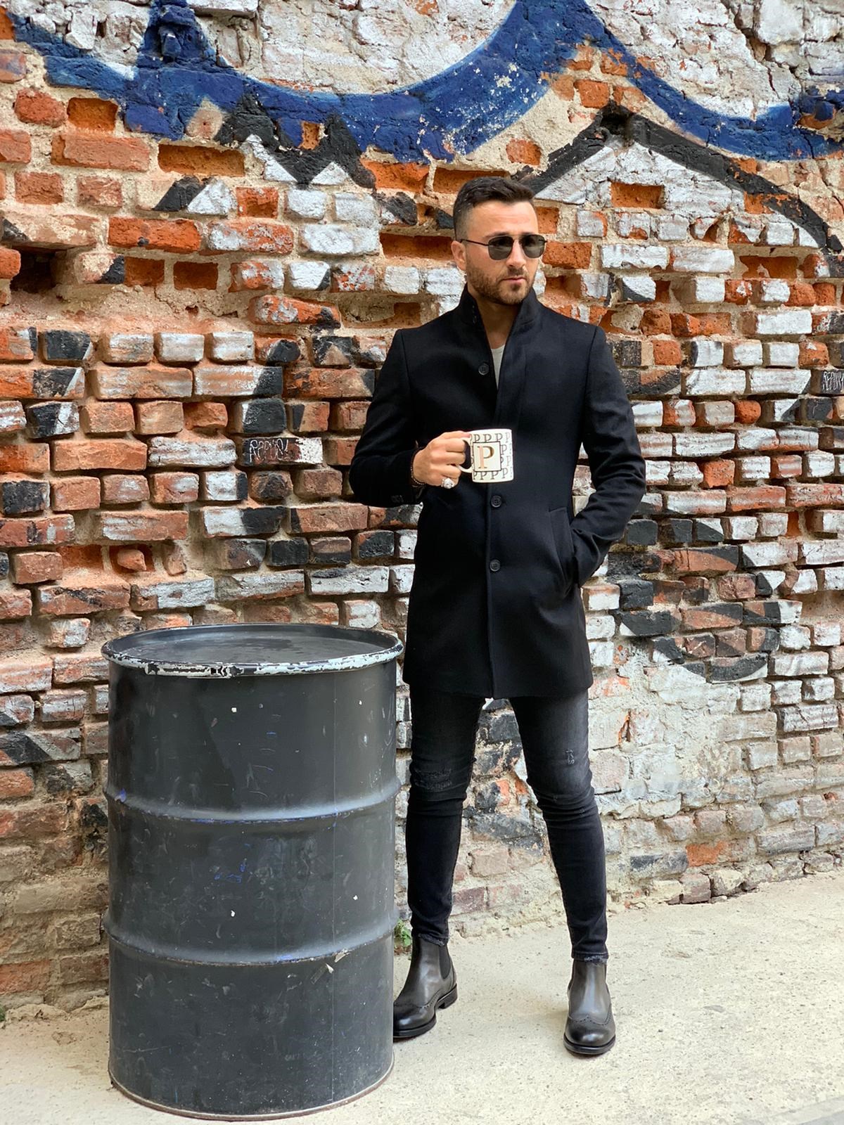 Hakim Yaka Kaşe - Siyah
