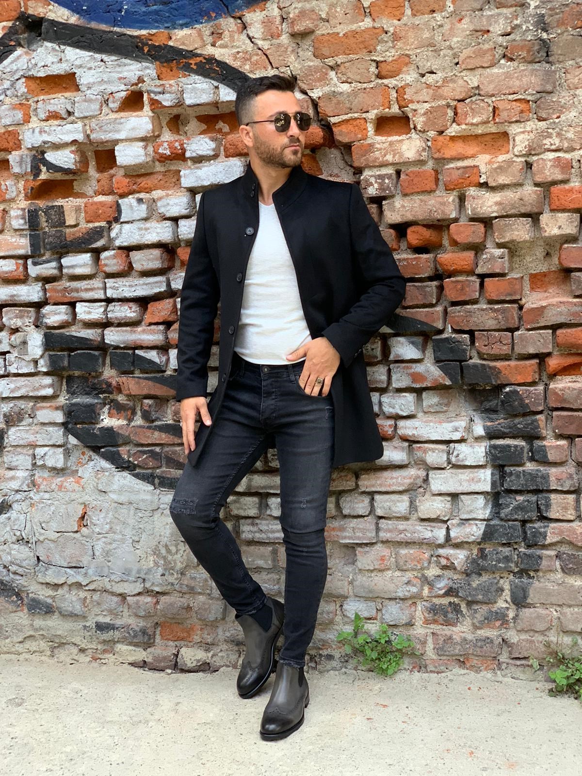 Hakim Yaka Kaşe - Siyah