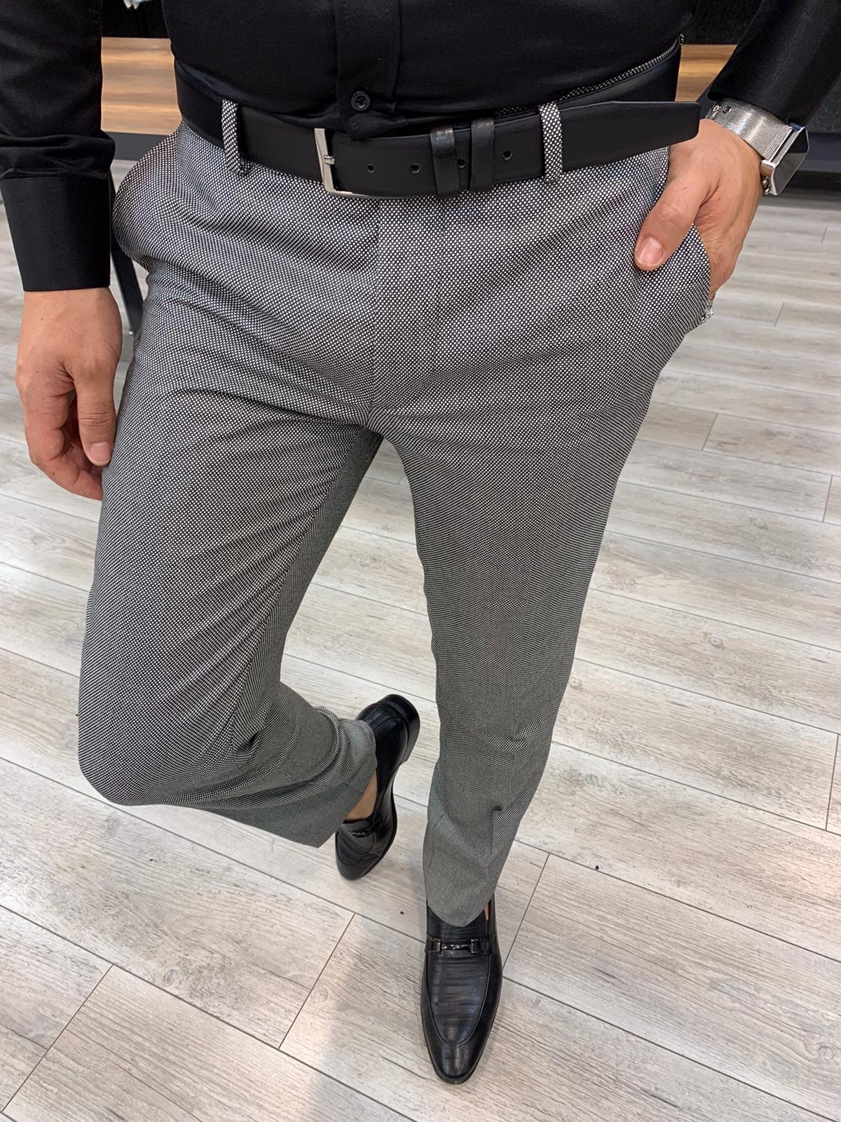 Italian Style Suit Jacket Vest Pants - Gri