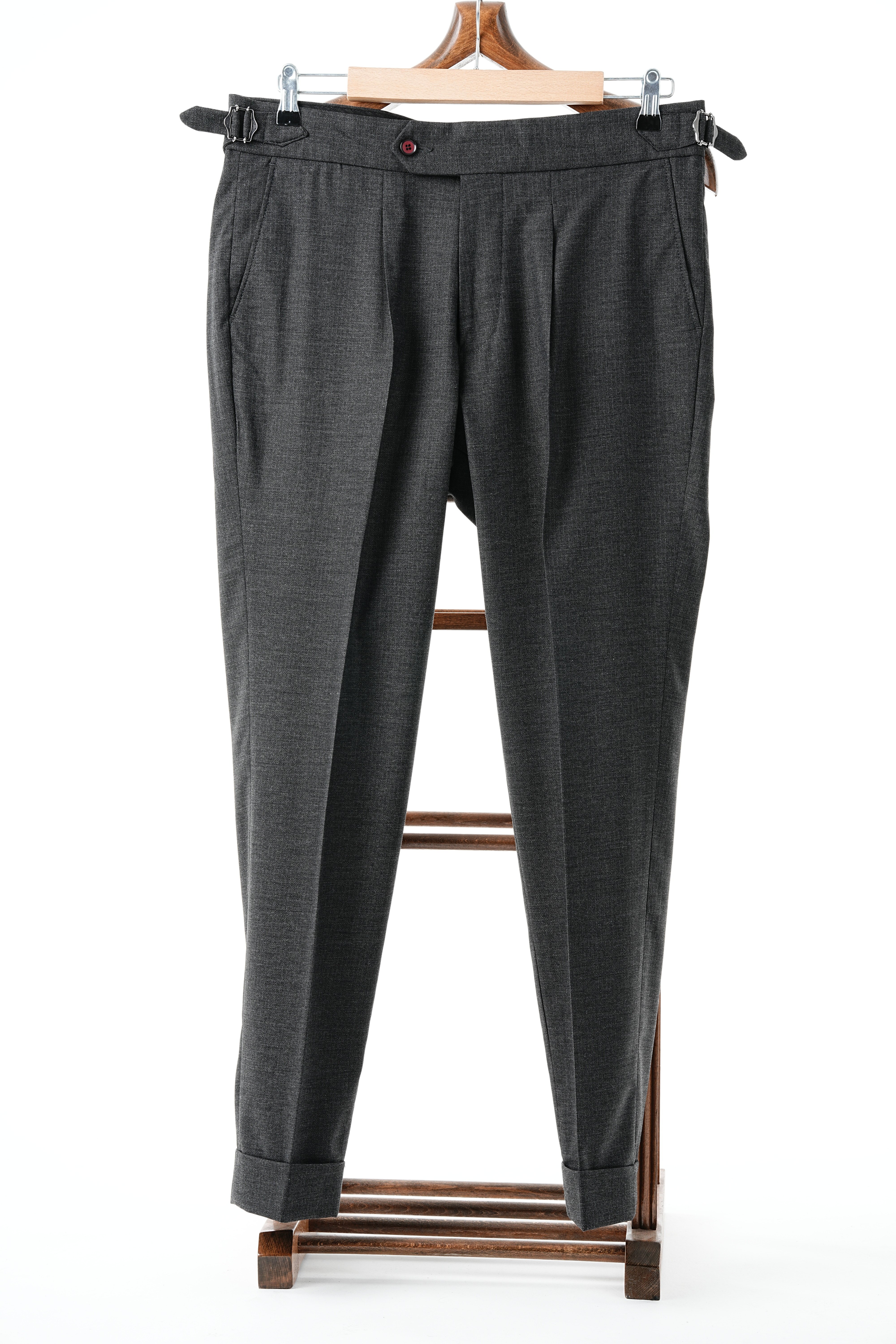 Premium Erkek Kruvaze Takım Elbise Slim Fit İtalyan Stil Punto Dikişli Ceket Pantolon - Füme