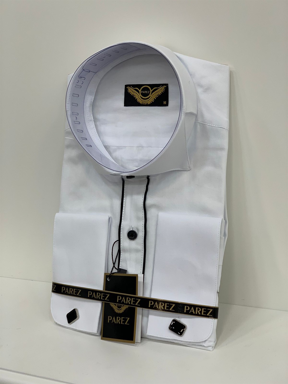 Slim Fit Damatlık Gömlek - Beyaz