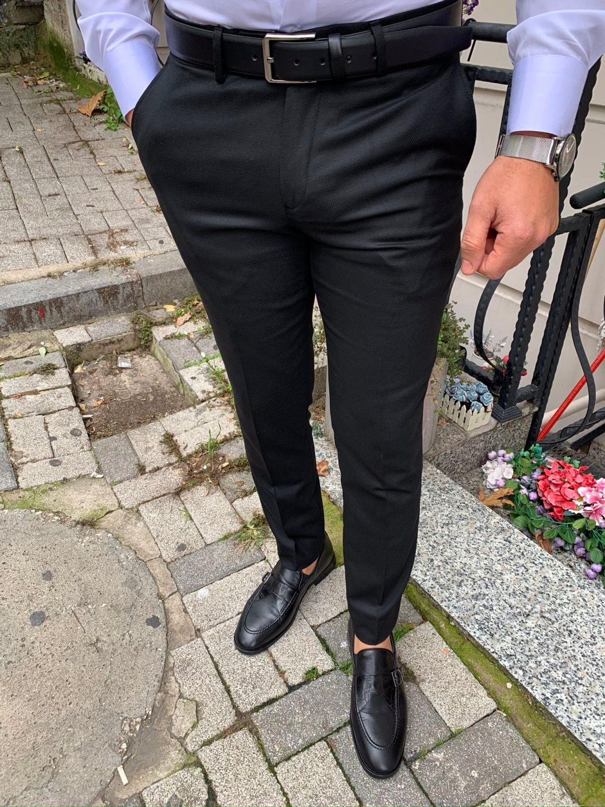Slim Fit Pantolon - Siyah