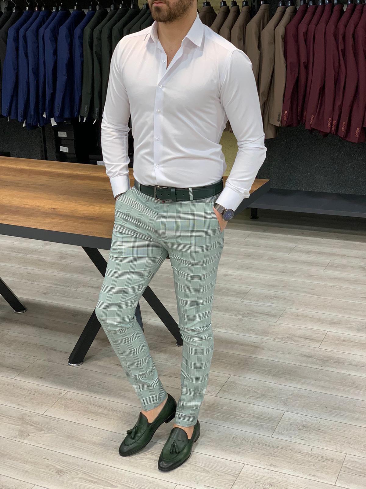 Slim Fit Pantolon - Yeşil