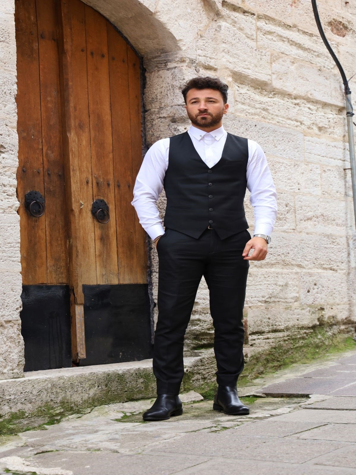 Slim Fit Yelek - Siyah
