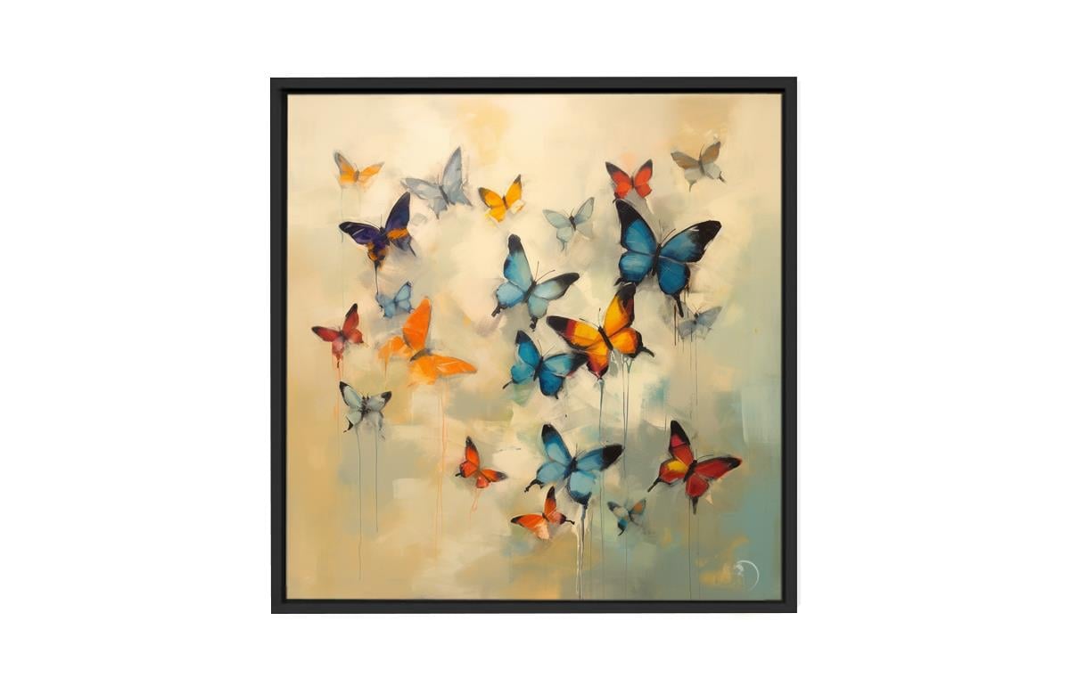  Yağlı Boya Dokulu Tablo Butterfly 437