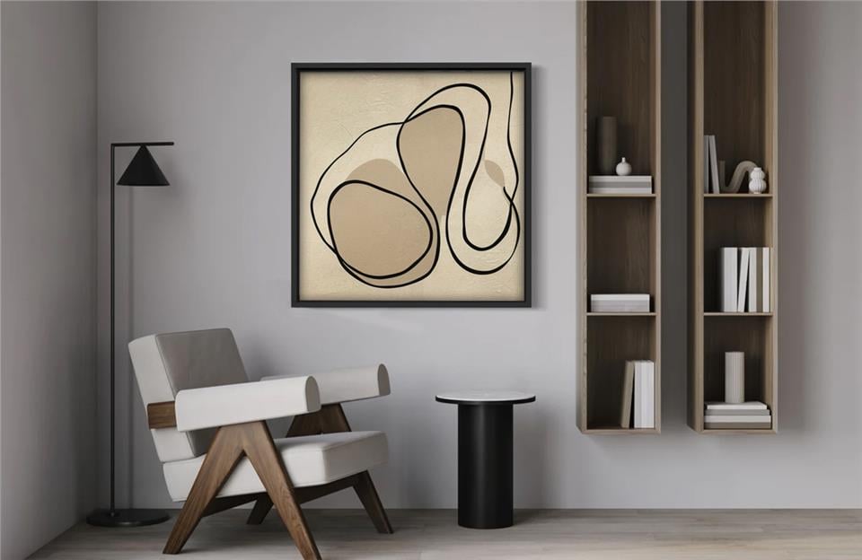 Ahşap Traverten Dokulu Tablo Minimal 248