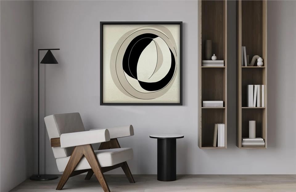 Ahşap Traverten Dokulu Tablo Minimal 305