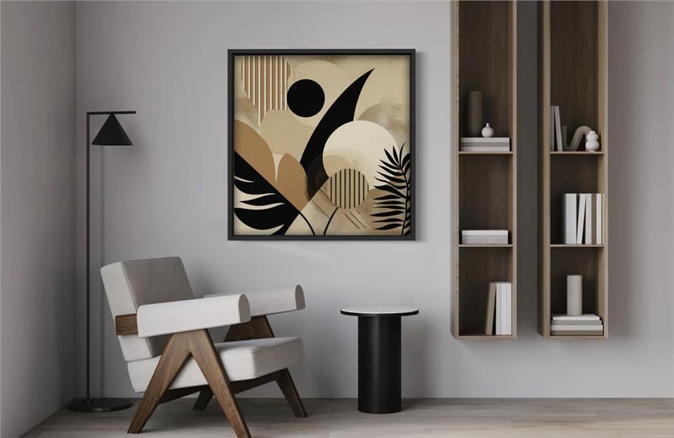 Ahşap Traverten Dokulu Tablo Newmoon 353