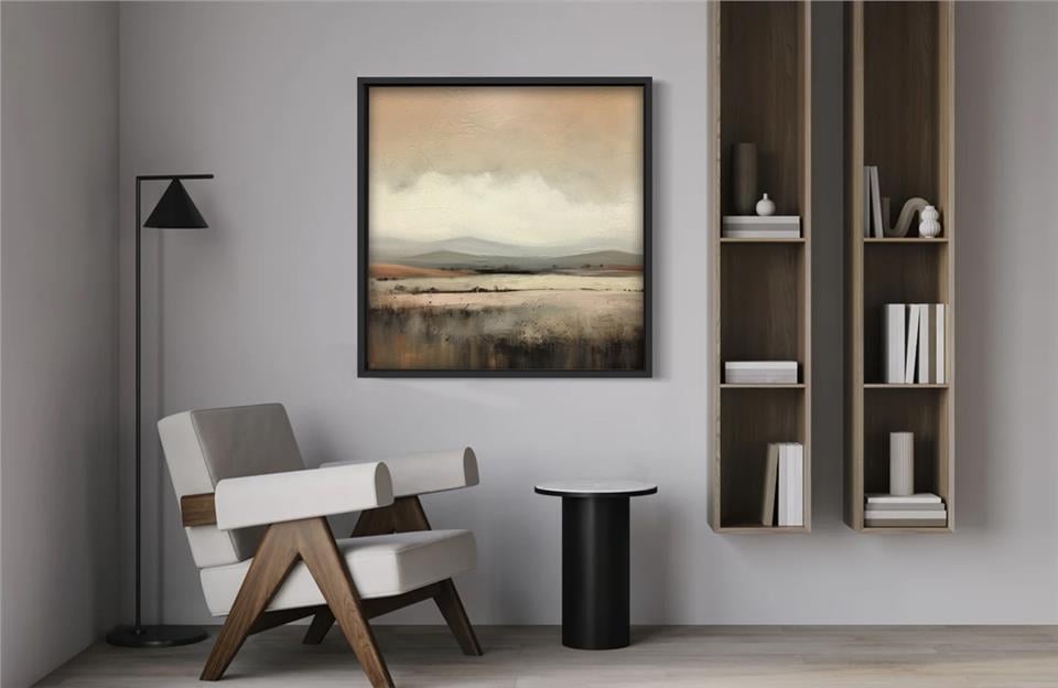 Ahşap Traverten Dokulu Tablo Sade 275