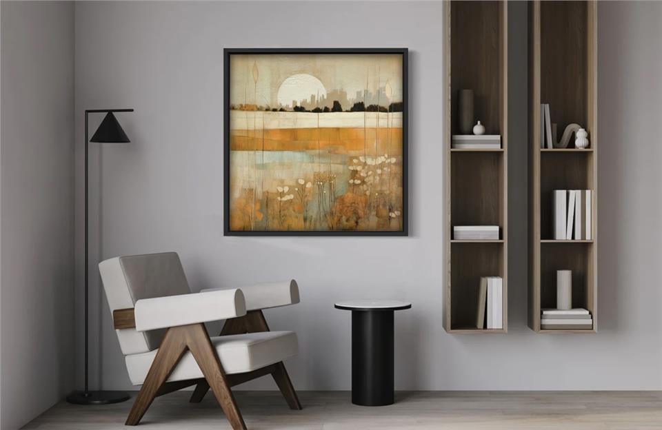 Ahşap Traverten Dokulu Tablo Sade 277