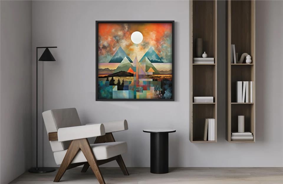 Ahşap Traverten Dokulu Tablo Sun 343