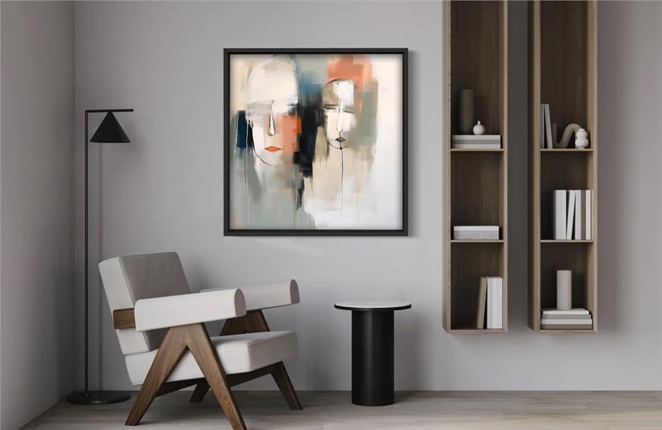 Ahşap Yağlı Boya Dokulu Tablo Twins 406