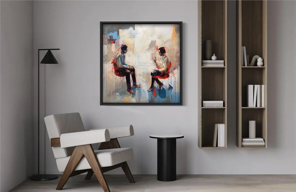 Ahşap Yağlı Boya Dokulu Tablo Yinyang 412