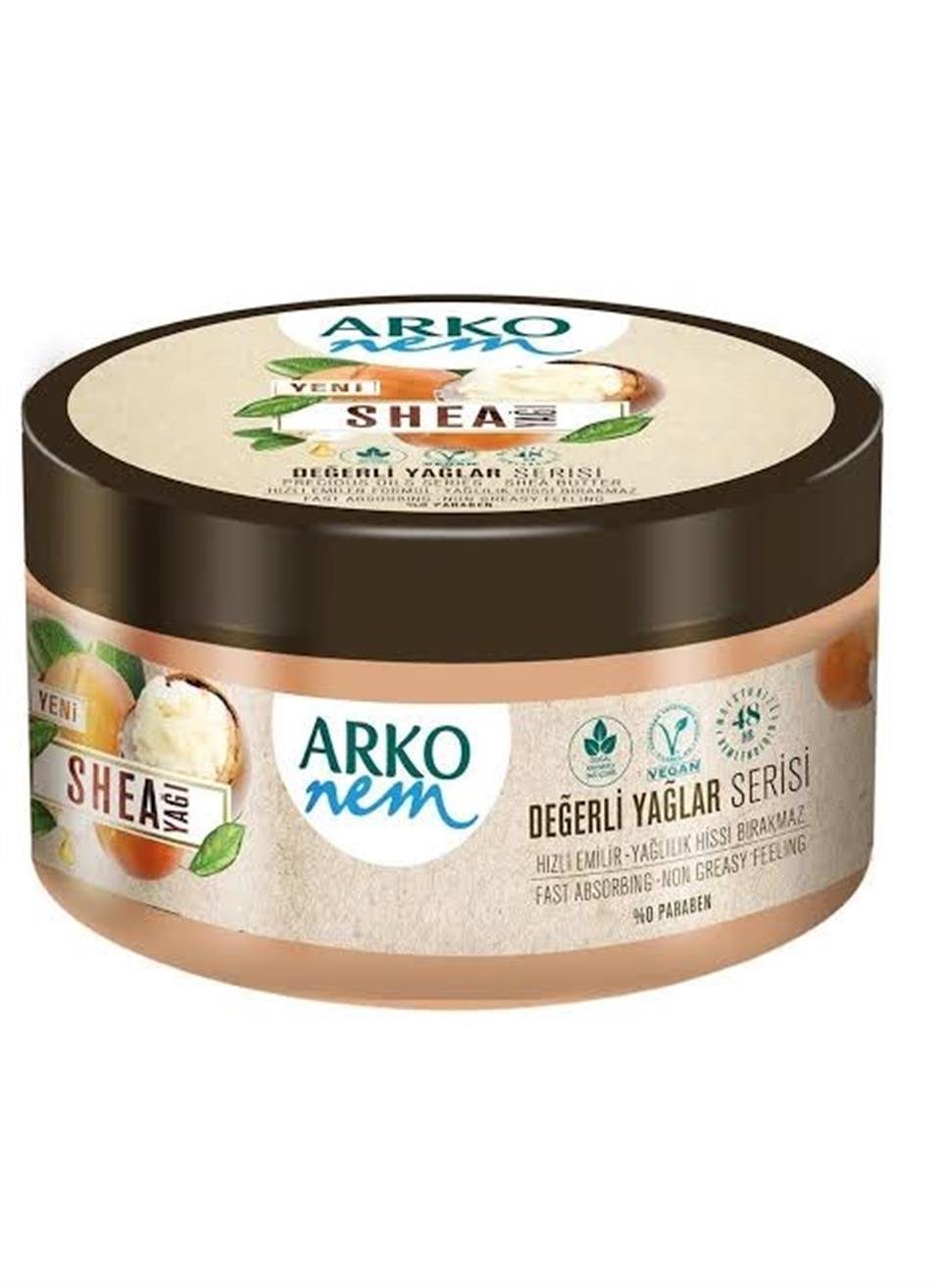 ARKO NEM DEĞERLİ YAĞLAR SERİSİ SHEA YAĞLI NEMLENDİRİCİ KREM 250 ML