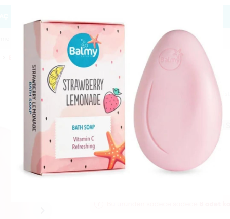 BALMYBALMY ÇİLEKLİ LİMONATA ESANSLI KATI SABUN 110GR