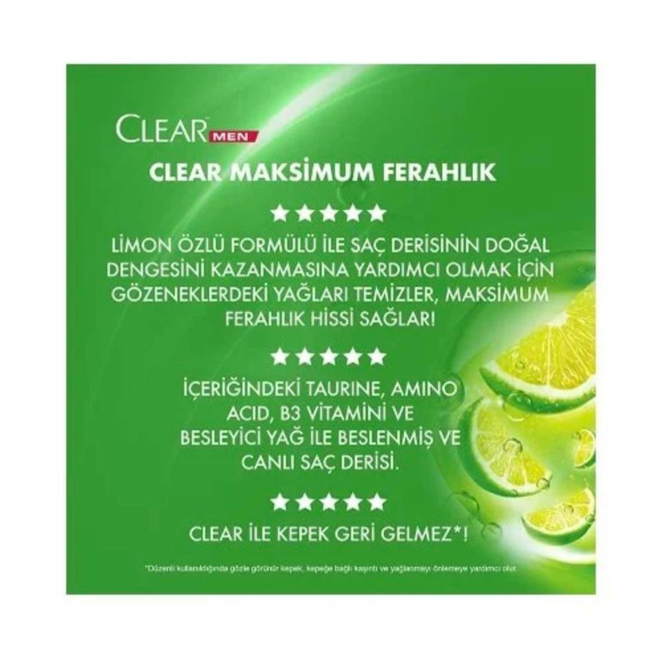 CLEAR MEN MAKSİMUM FERAHLIK 350 ML