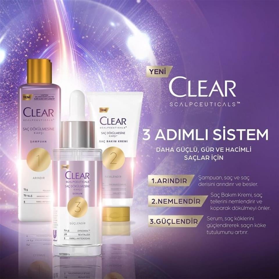 CLEAR SCALPCEUTİCALS SAÇ DÖKÜLMESİNE KARŞI BAKIM SERUMU 45 ML