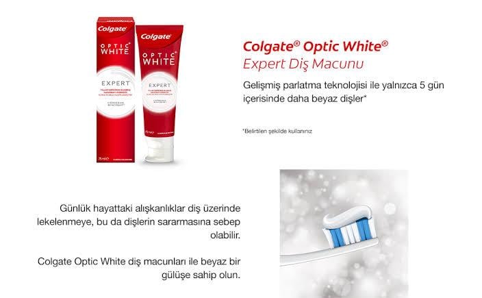 COLGATECOLGATE OPTİC WHİTE EXPERT COMPLETE  BEYAZLATIRICI DİŞ MACUNU 75 ML