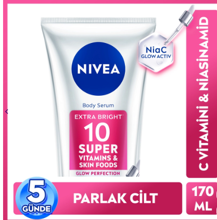 El ve Vücut BakımıNİVEANİVEA SUPER10 SERUM ETKİLİ AYDINLATICI VE NEMLENDİRİCİ VÜCUT LOSYONU 170 ML