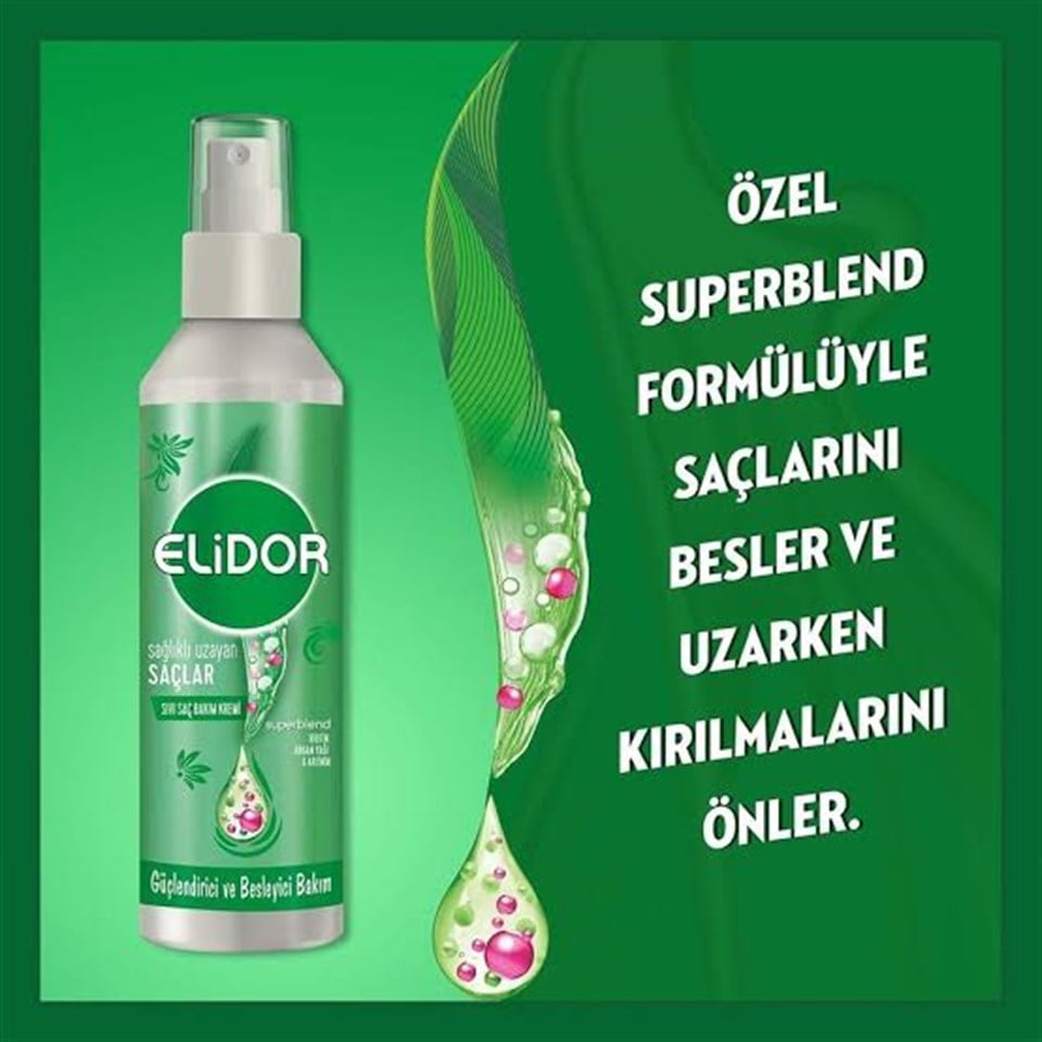 ELİDOR SUPERBLEND SIVI SAÇ BAKIM KREMİ SAĞLIKLI UZAYAN SAÇLAR GÜÇLENDİRİCİ VE BESLEYİCİ BAKIM 200ML