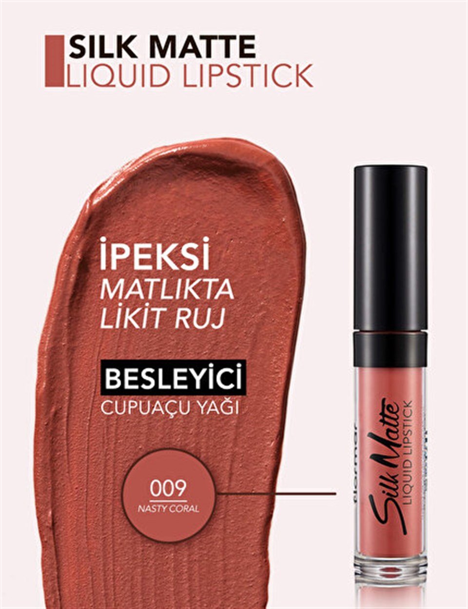 FLORMAR SİLK MATTE LİQUİD LİPSTİCK LİKİT RUJ 009