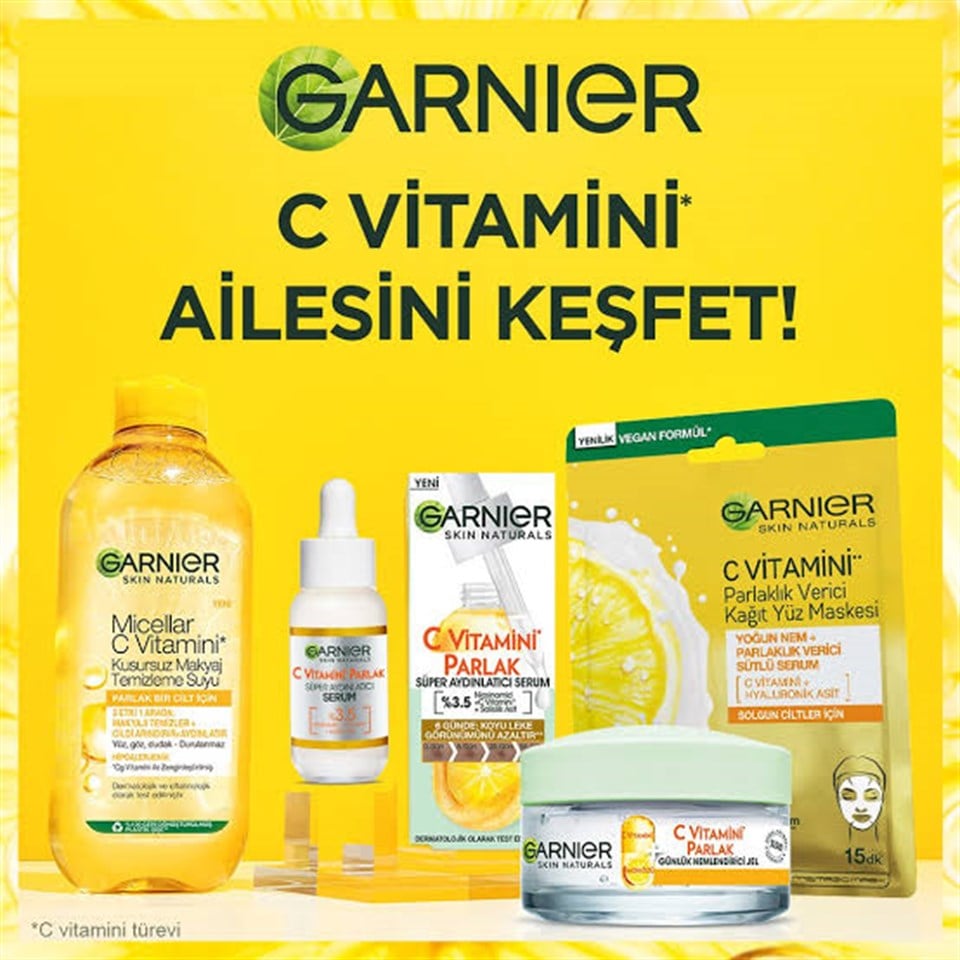 GARNİER MİCELLAR C VİTAMİNİ KUSURSUZ MAKYAJ TEMİZLEME SUYU 400ML