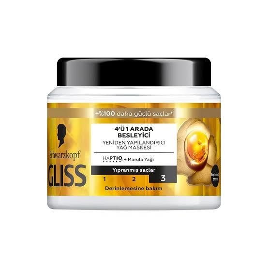 GLİSSGLİSS OİL NUTRİTİVE 4’Ü 1 ARADA BESLEYİCİ & YENİDEN YAPILANDIRICI YAĞ MASKESİ 400 ML