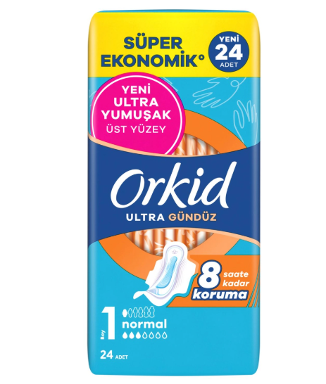 Kadın Bakım ÜrünleriORKİDORKİD ULTRA GÜNDÜZ (BOY 1) NORMAL HİJYENİK PED 24 ADET