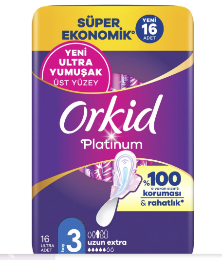 Kadın Bakım ÜrünleriPANTENEORKİD PLATİNUM UZUN EKSTRA (BOY 3) HİJYENİK PED 16 ADET
