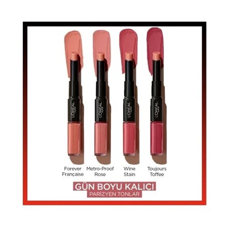 L'ORÉAL PARIS INFAILLIBLE 2-STEP 24 SAAT KALICI LIKIT RUJ & BALM - 801 TOUJOURS TOFFEE