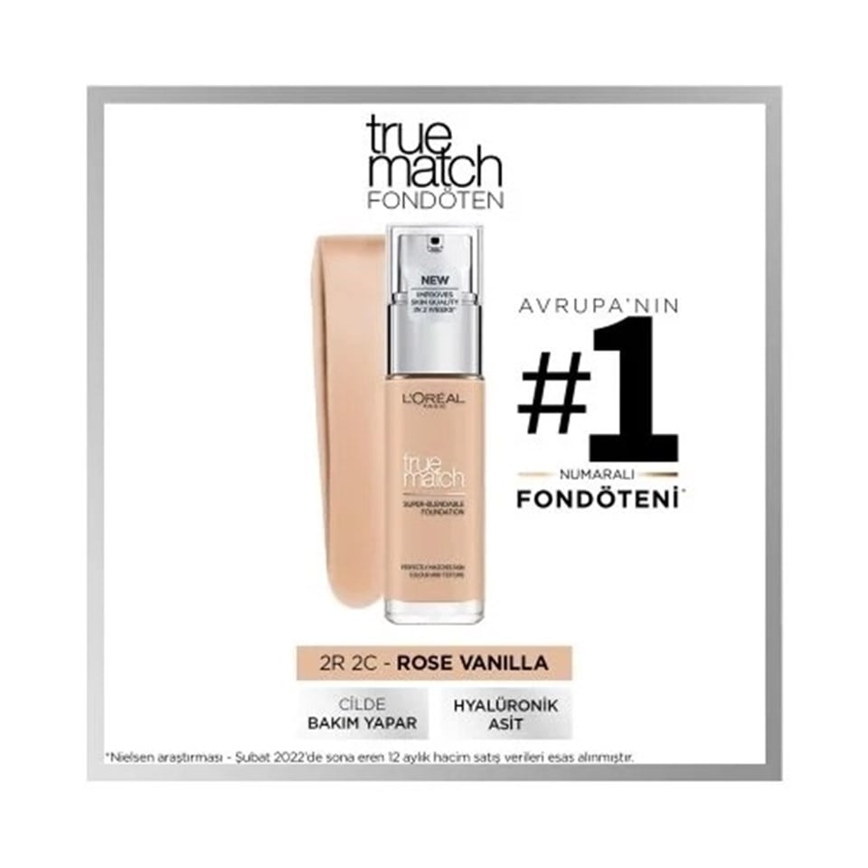 L'ORÉAL PARIS TRUE MATCH CILT BAKIM ETKILI FONDÖTEN 2R2C2K VANILLE ROSE