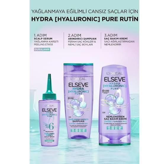 LOREAL ELSEVELOREAL PARİS ELSEVE HYDRA [HYALURONİC] PURE SALİSİLİK ASİT İÇEREN YAĞLANMA KARŞITI PEELİNG ETKİLİ SAÇ DERİSİ SERUMU 102ML