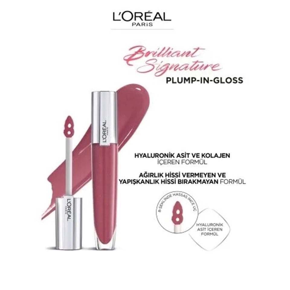 LOREAL PARIS  BRILLIANT SIGNATURE PLUMP IN GLOSS RUJ 404 I INSERT