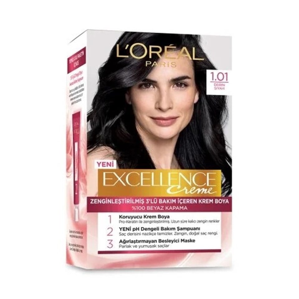 LOreal Paris Excellence Cream  Boya 1,01 Derin Siyah