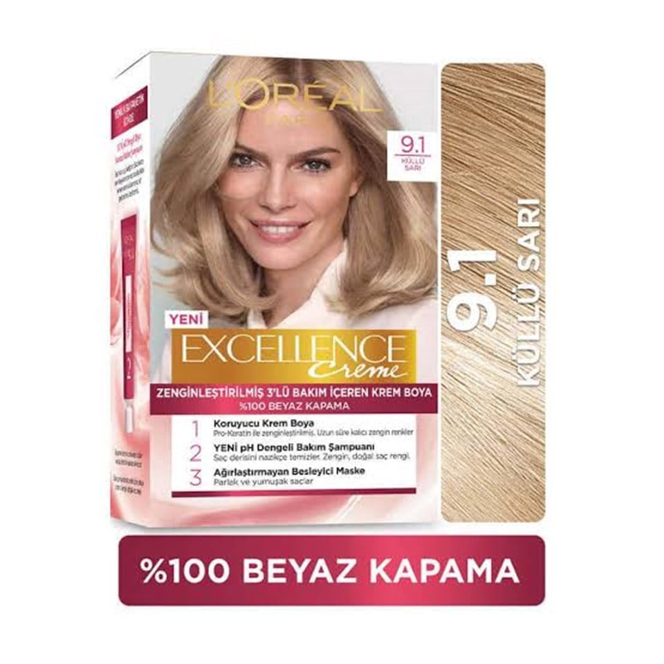 LOreal Paris Excellence Cream  Boya 9,1 Küllü Sarı