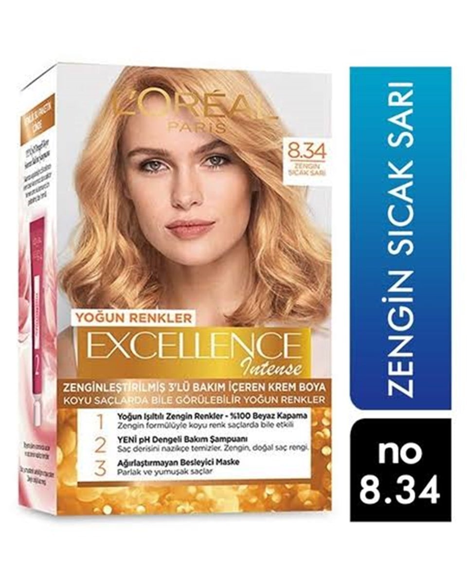 LOreal Paris Excellence intense   Boya 8,34  Zengin Sıcak Sarı
