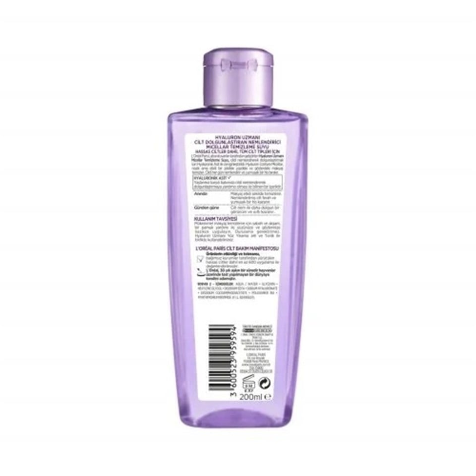 L'OREAL PARİS HYALURON UZMANI MAKYAJ TEMİZLEME SUYU MİCELLAR 200 ML