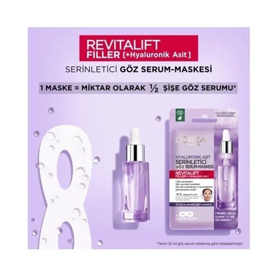 LOREAL PARİS HYALURONİK ASİT SERİNLETİCİ GÖZ SERUM-MASKESİ