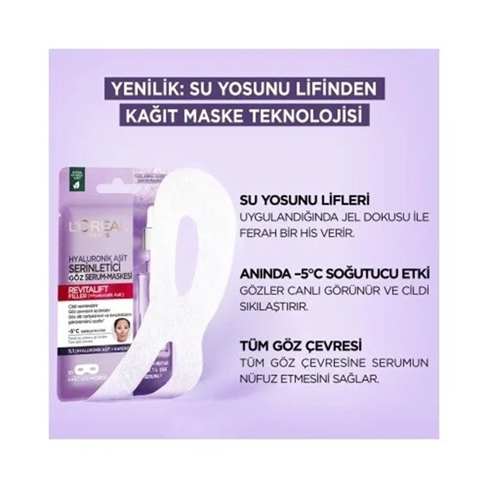 LOREAL PARİS HYALURONİK ASİT SERİNLETİCİ GÖZ SERUM-MASKESİ
