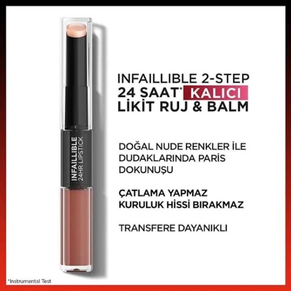 LOREAL PARİS İNFAİLİBLE 2-STEP 24 SAAT KALICI LİKİT RUJ & BALM -101EVERLASTİNG PARİS