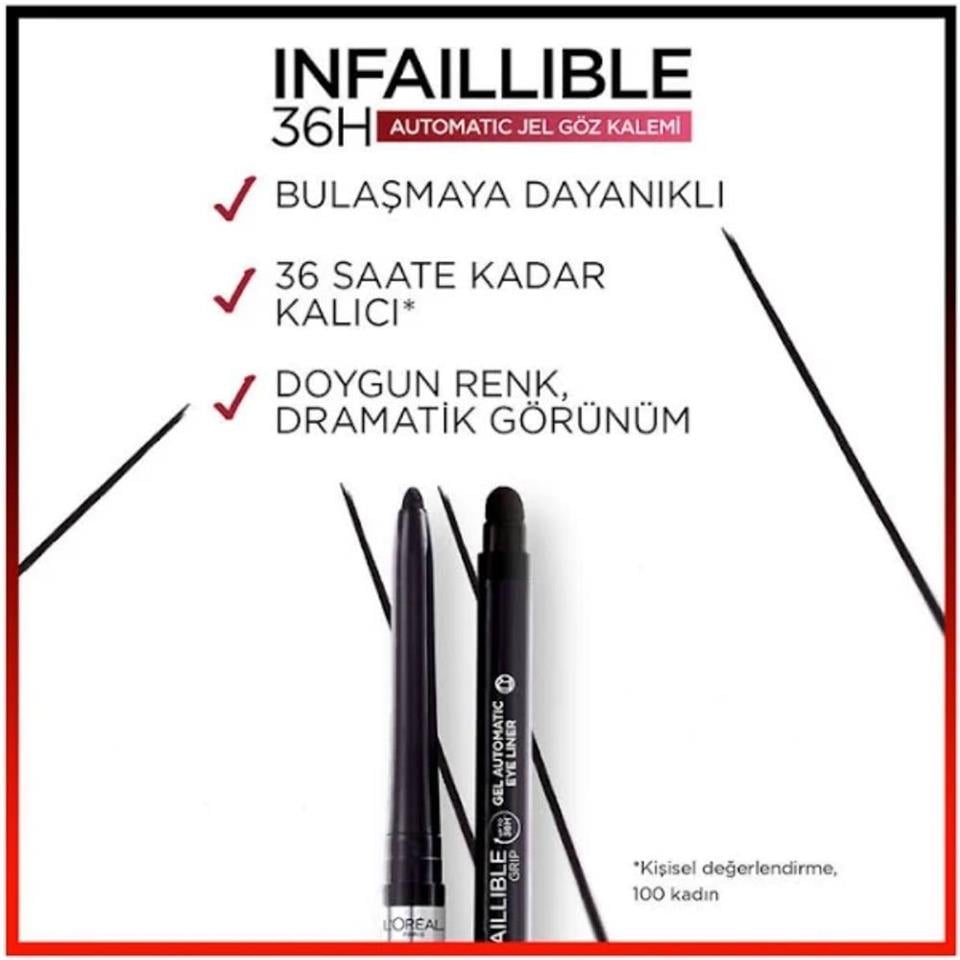LOREAL PARİS İNFAİLİBLE AUTOMATİC JEL GÖZ KALEMİ-MAT SİYAH