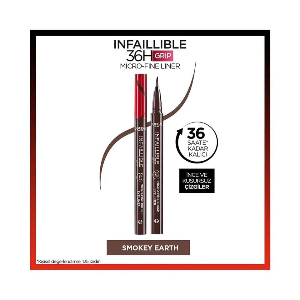 LOREAL PARİS İNFALLİBLE 36H GRİP MİCRO FİNE EYELİNER 02 SMOKEY EARTH