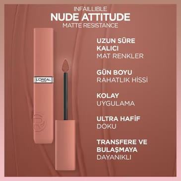 LOREAL PARİS MAKE-UPLOREAL PARİS INFAİLLİBLE MATTE RESİSTANCE LİKİT MAT RUJ - 635