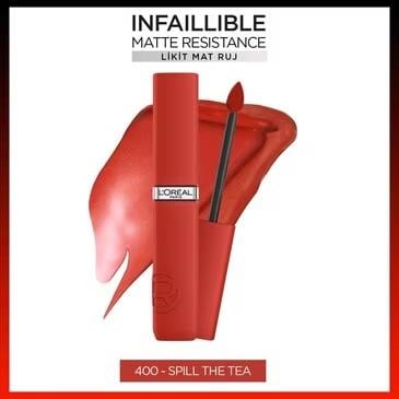 LOREAL PARİS MAKE-UPLOREAL PARİS OA MATTE RESİST 400 SPİLL THE TEA